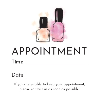 A pedicure services appointment black white design for Modern & Simple