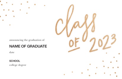 A grad announcement grad white cream design for Graduation Party