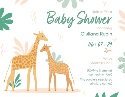A giraffe baby giraffe baby shower cream white design for Gender Neutral