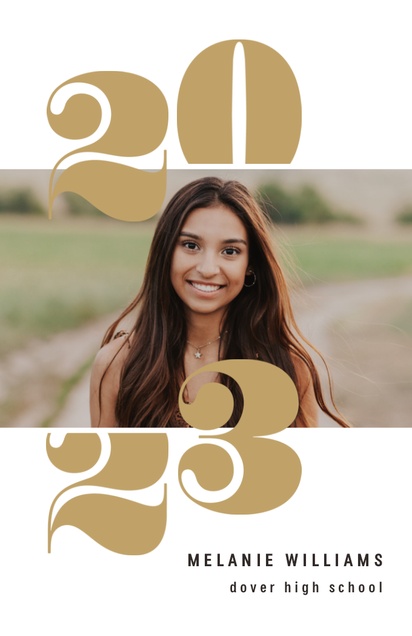 A photo year focus white cream design for Graduation Announcements with 1 uploads