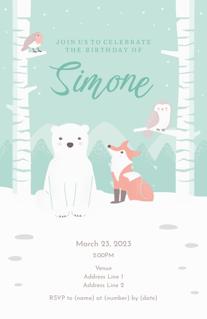 A woodland birthday white pink design for Theme