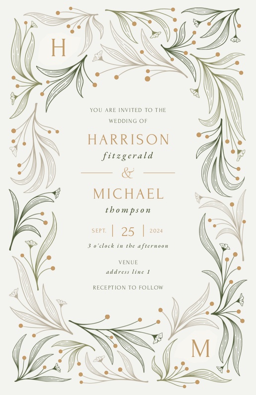 Juniper Green Watercolor A7 5x7 Wedding Invitation Envelope