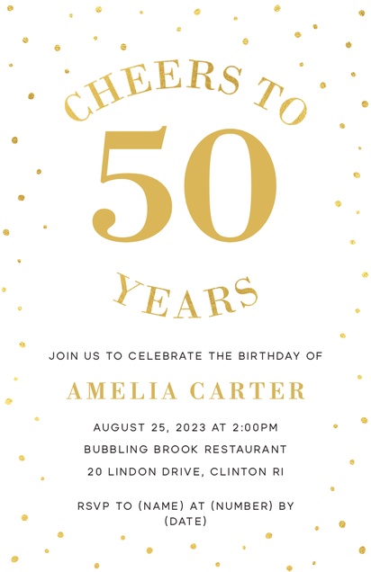A milestone birthday 50th birthday party white cream design for Adult Birthday