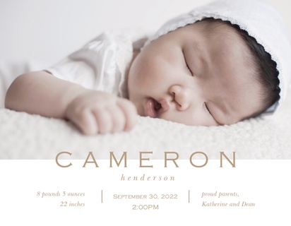 A minimal birth announcement gray design for Traditional & Classic with 1 uploads