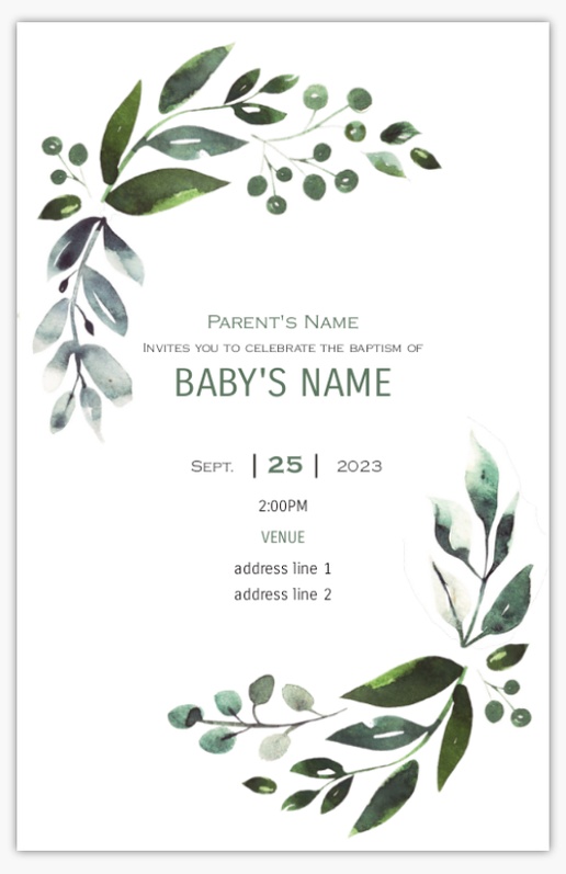 A baby greenery white gray design