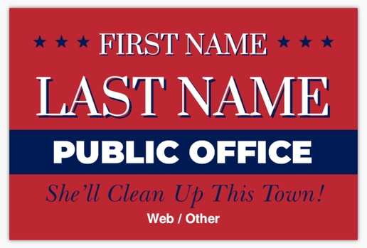 A campaigning public office red blue design