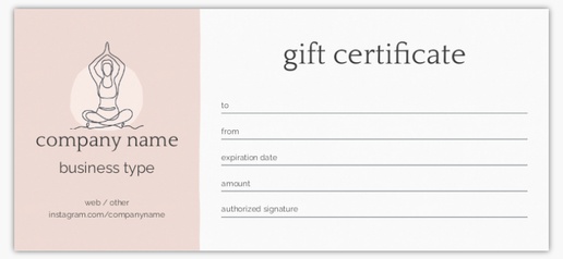 Pilates & Yoga Gift Certificate Template Design