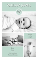 A collage baby announcement cream white design for Collage with 3 uploads