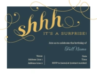 A shh surprise party black gray design for Traditional & Classic