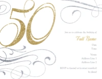 A fifty 50 white design for Birthday