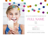 A 1 image string lights white design for Girl with 1 uploads