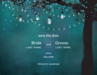 A fireflies tree gray black design for Save the Date