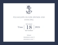 A save the date navy white black design for Wedding
