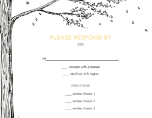 A drawing pen and ink white gray design for RSVP Cards