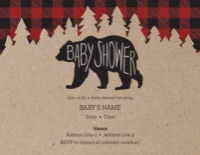 A baby shower woodsy gray black design for Gender Neutral