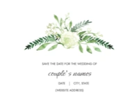 A watercolor greenery flowers white cream design for General Party