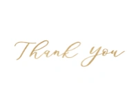 A thank you gold typography cream design for Wedding