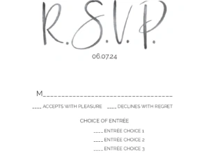 A typography rsvp white black design for Modern & Simple