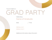 A virtual grad party grad party invite orange white design for Graduation Party