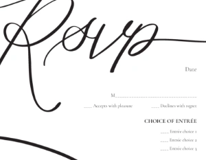 A black tie wedding typography black design for Elegant
