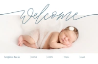 A welcome home baby birth announcement white cream design for Type with 1 uploads