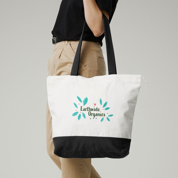 Zip top canvas tote sale