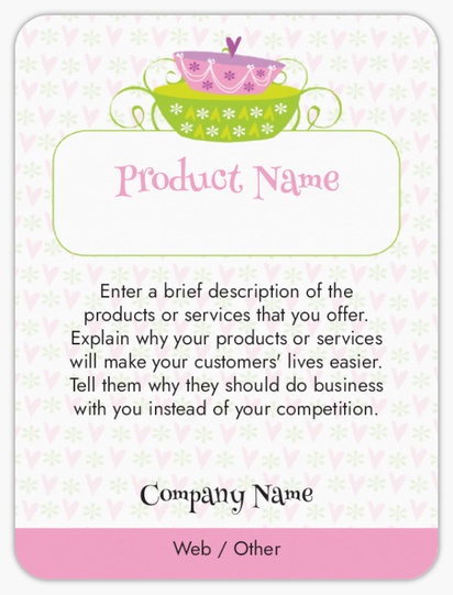 Design Preview for Design Gallery: Bakeries Product Labels on Sheets, Rounded Rectangle 10 x 7.5 cm
