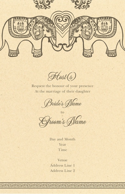 Design Preview for Templates for Vintage Wedding Invitations , Flat 13.9 x 21.6 cm