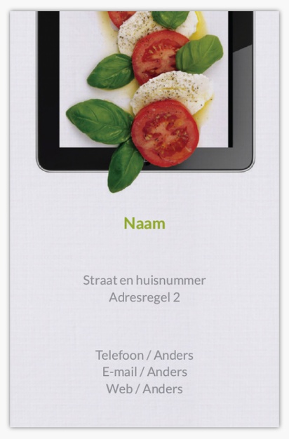 Voorvertoning ontwerp voor Ontwerpgalerij: Culinair Linnen visitekaartjes