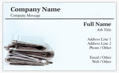 Design Preview for Design Gallery: News & Books Standard Business Cards, Standard (91 x 55 mm)