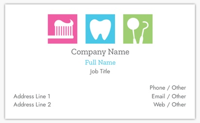 Design Preview for Design Gallery: Dentistry Standard Business Cards, Standard (91 x 55 mm)