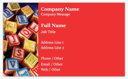 Design Preview for Design Gallery: Elementary Schools Standard Business Cards, Standard (91 x 55 mm)