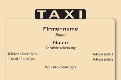 Designvorschau für Designgalerie: Naturpapier Visitenkarten Taxi-Service
