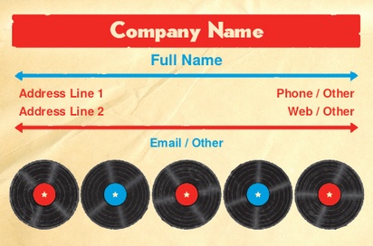 Design Preview for Design Gallery: Music Natural Uncoated Business Cards