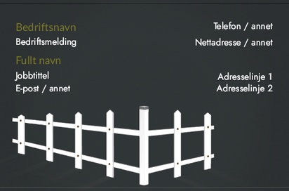 Forhåndsvisning av design for Designgalleri: Gjerder og plattinger Standard visittkort, Standard (85 x 55 mm)