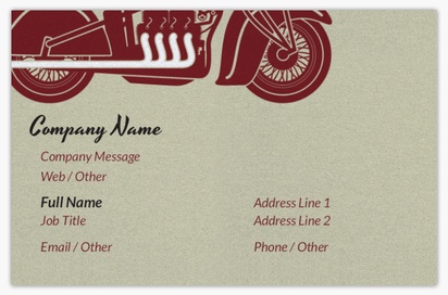 Design Preview for Design Gallery: Motorcycles Pearl Business Cards