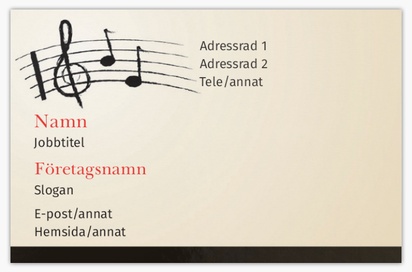 Förhandsgranskning av design för Designgalleri: Musik Extratjocka visitkort, Standard (85 x 55 mm)
