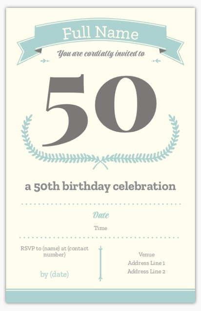 Design Preview for Birthday Invitation Designs and Templates, 12.7 x 17.8 cm