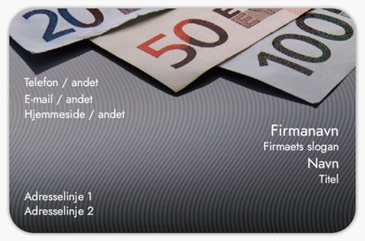 Forhåndsvisning af design for Designgalleri: Finans og forsikring Visitkort m/afrundede hjørner, Afrundede Standard (85 x 55 mm)