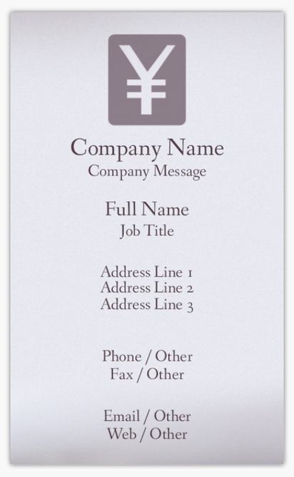 Design Preview for Templates for Finance & Insurance Standard Name Cards , Standard (91 x 55 mm)