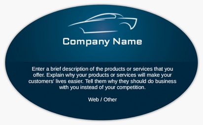 Design Preview for Design Gallery: Auto Rental Product Labels on Sheets, Oval 12.7 x 7.6 cm