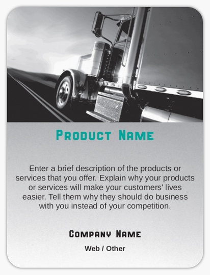 Design Preview for Design Gallery: Trucking Product Labels on Sheets, Rounded Rectangle 10 x 7.5 cm