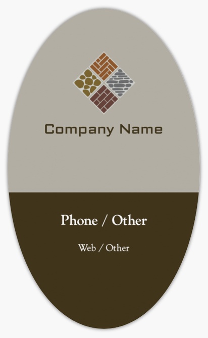 Design Preview for Design Gallery: Masonry & Bricklaying Product Labels on Sheets, Oval 12.7 x 7.6 cm