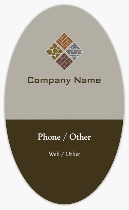 Design Preview for Design Gallery: Flooring & Tiling Product Labels on Sheets, Oval 12.7 x 7.6 cm