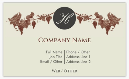 Design Preview for Design Gallery: Bars & Nightclubs Standard Business Cards, Standard (91 x 55 mm)