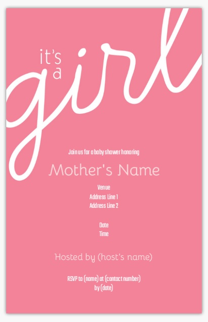 A girl baby shower it's a girl pink white design for Baby Shower
