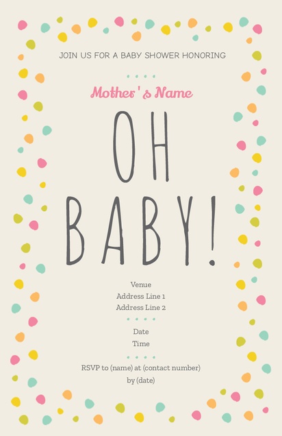 A oh baby polka dots cream gray design for Type