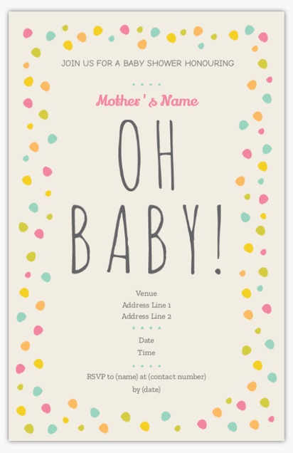 Design Preview for Design Gallery: Gender Neutral Baby Shower Invitations, 4.6” x 7.2”