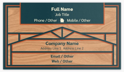 Design Preview for Carpentry & Woodworking Standard Business Cards Templates, Standard (3.5" x 2")