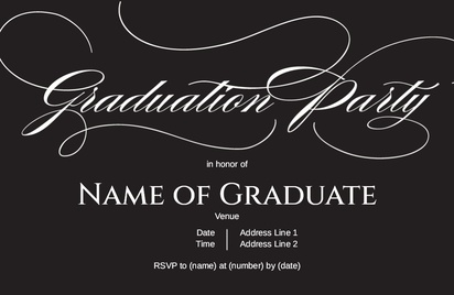 A cursive graduate black gray design for Graduation Party